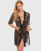 Kimono Robe FSheer Lace Lingerie